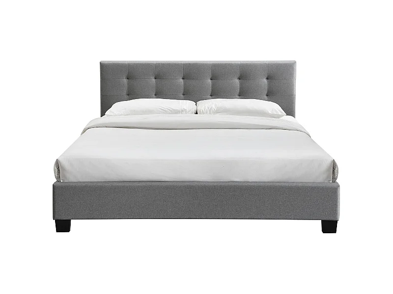 Bett 180 x 200 Stoff Grau gepolstert MARQUISE