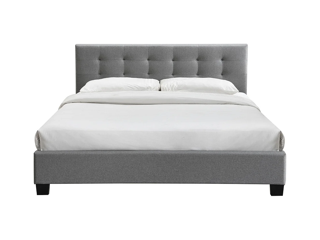 Bett 180 x 200 Stoff Grau gepolstert MARQUISE