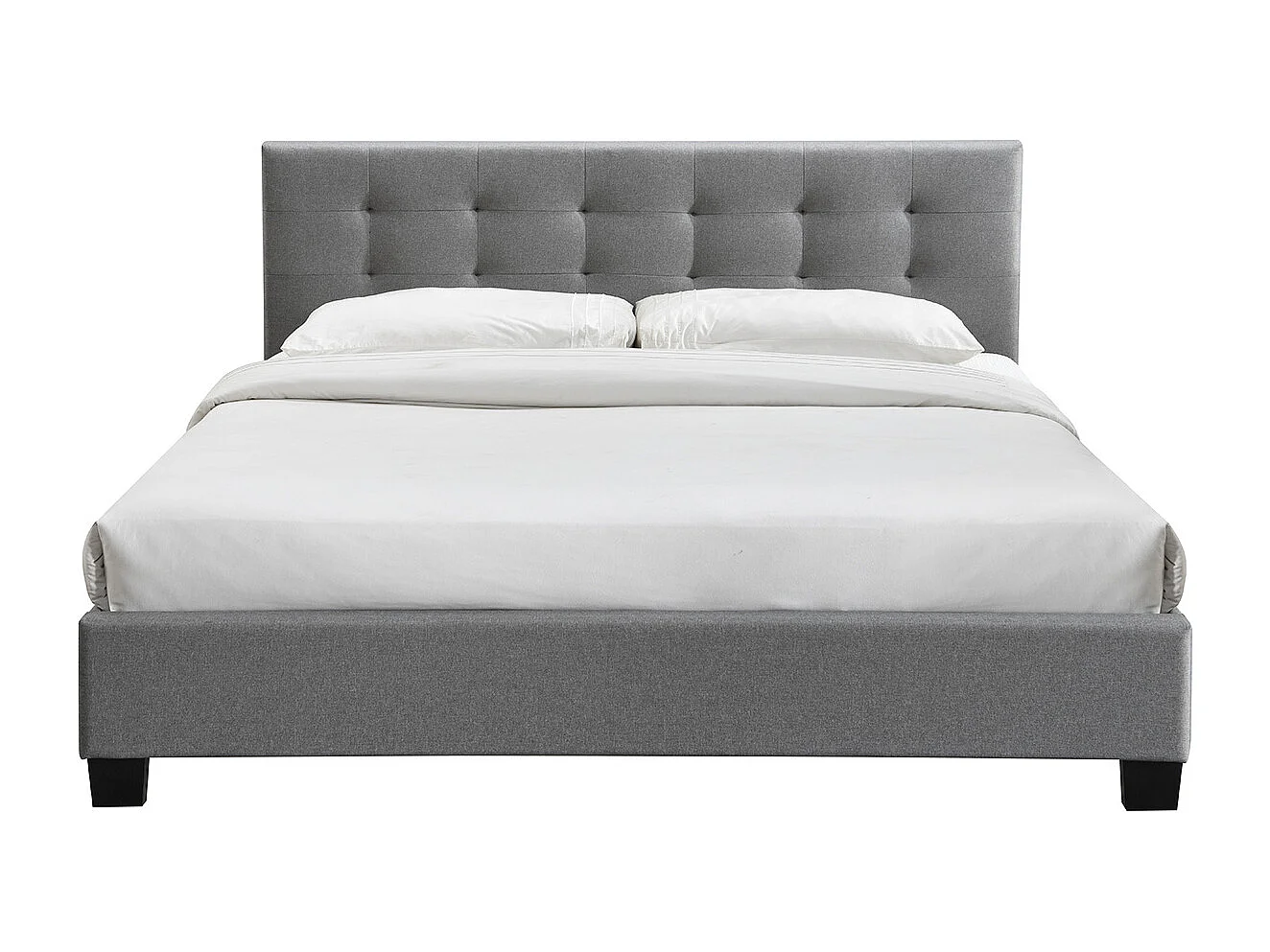 Bett 180 x 200 Stoff Grau gepolstert MARQUISE