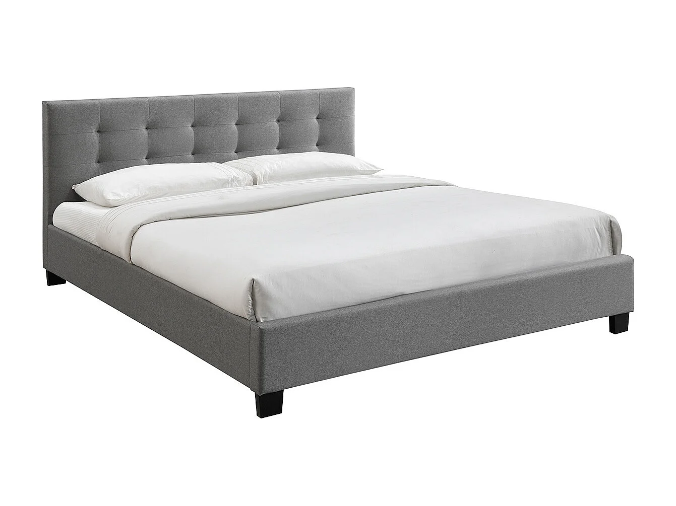 Bett 180 x 200 Stoff Grau gepolstert MARQUISE