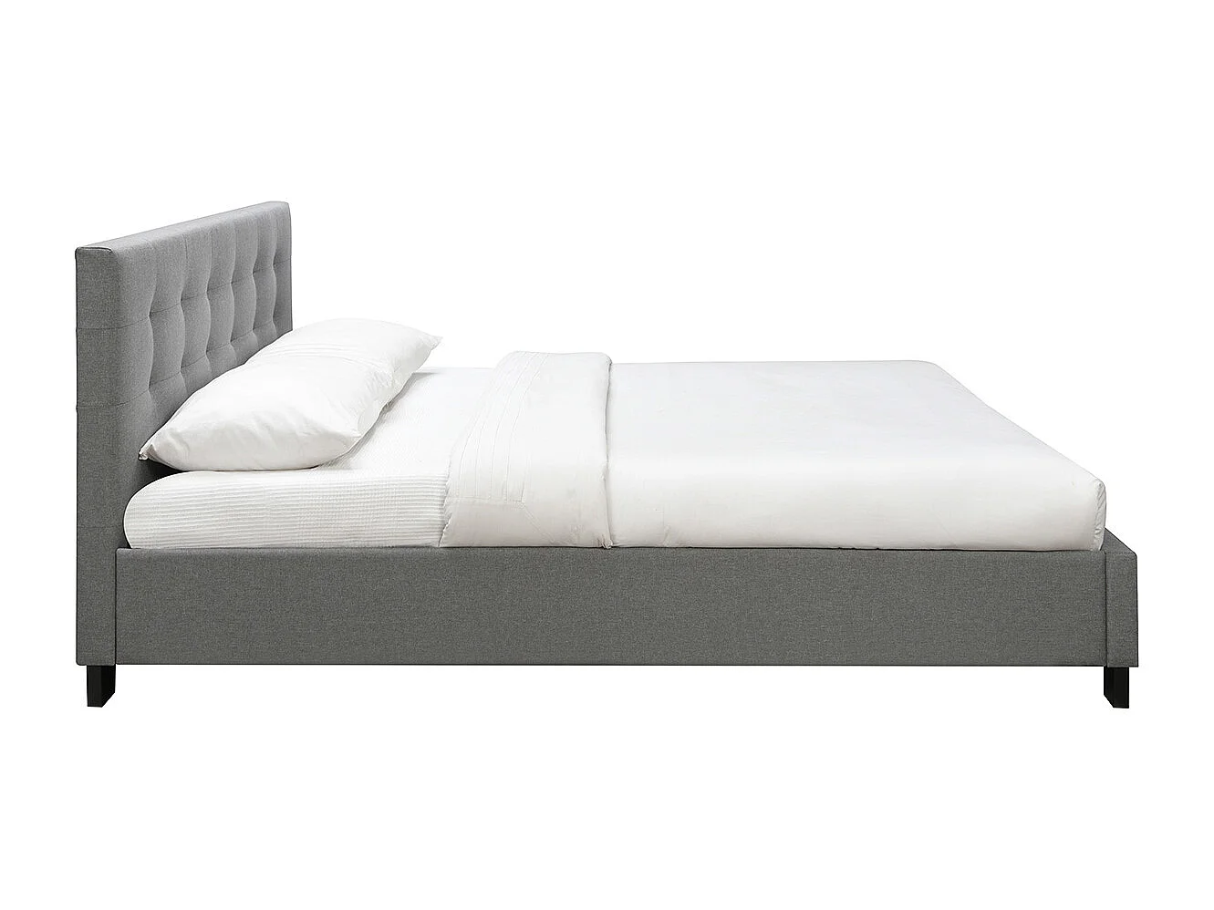 Bett 180 x 200 Stoff Grau gepolstert MARQUISE