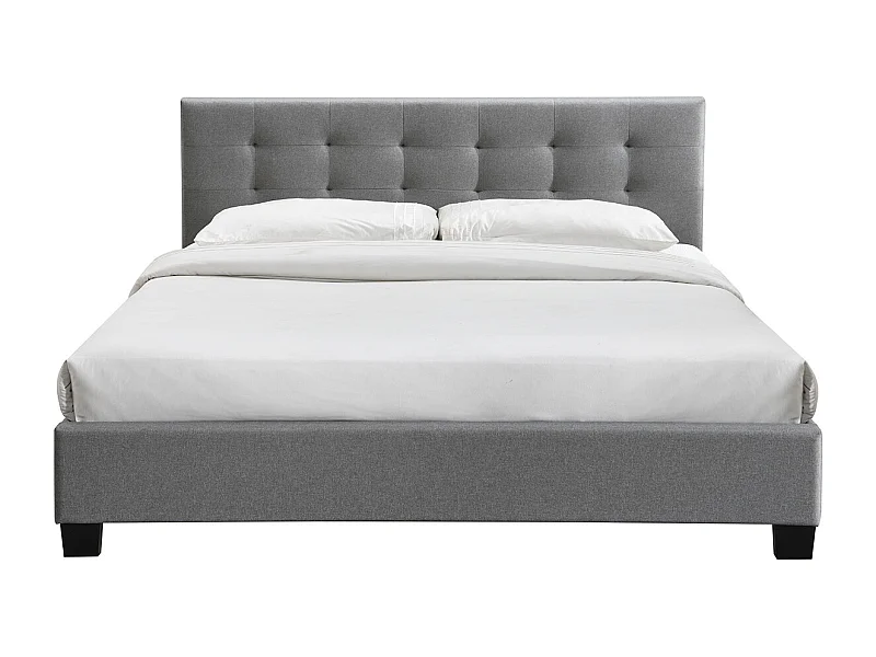 Bett 180 x 200 Stoff Grau gepolstert MARQUISE