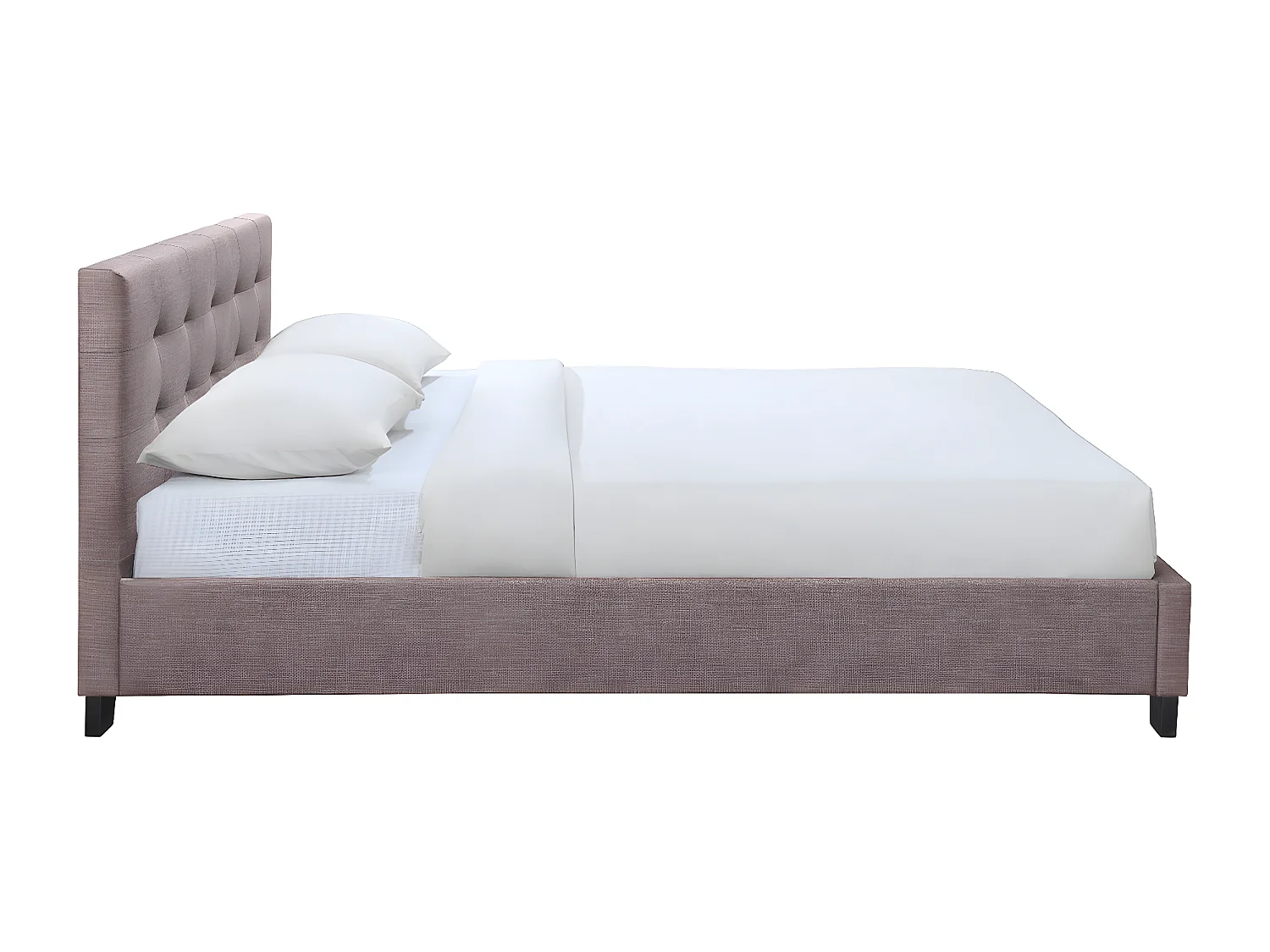 Bett 160 x 200 Stoff Beige gepolstert MARQUISE