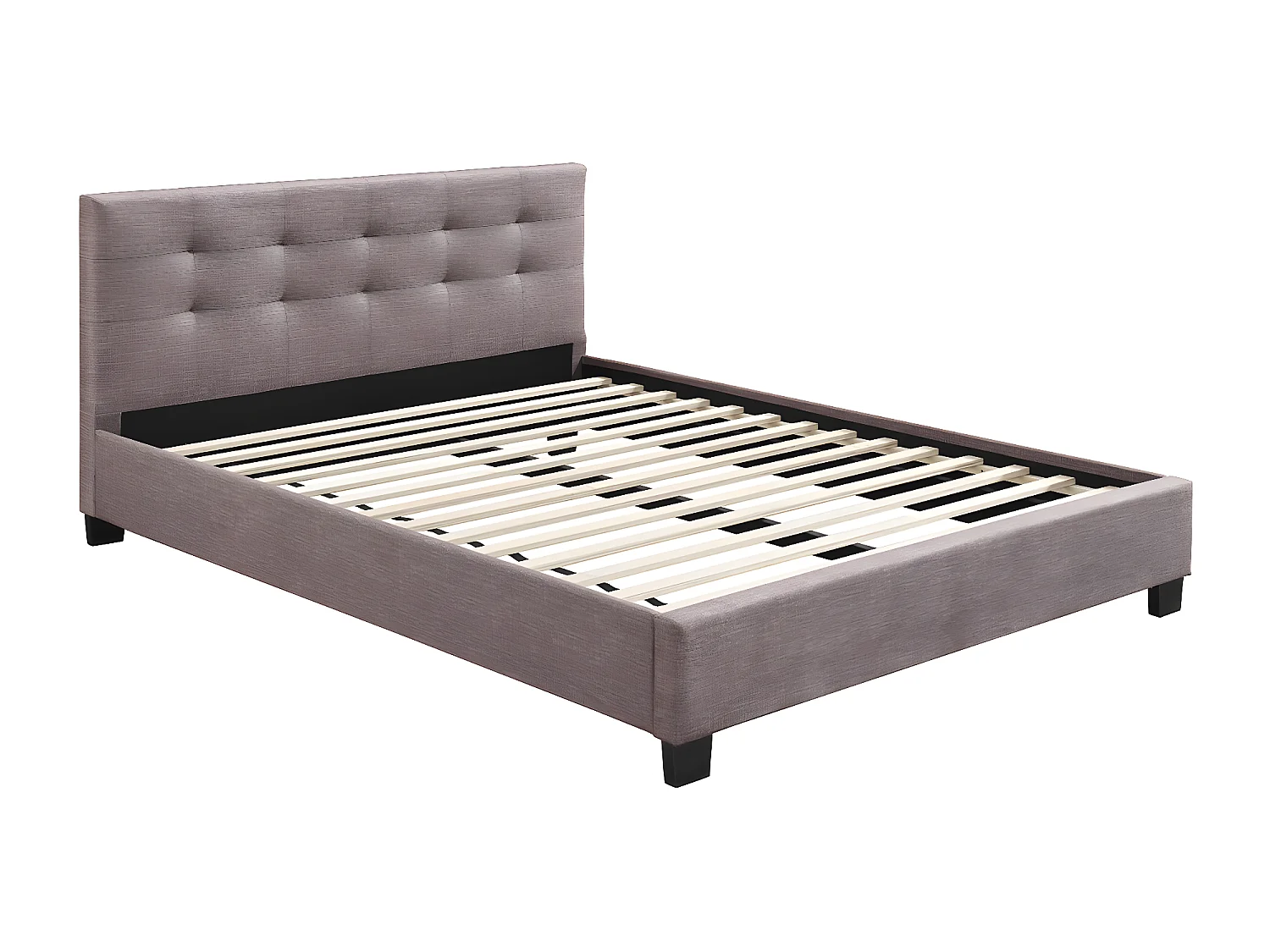 Letto 160 x 200 imbottito tessuto cammello MARQUISE