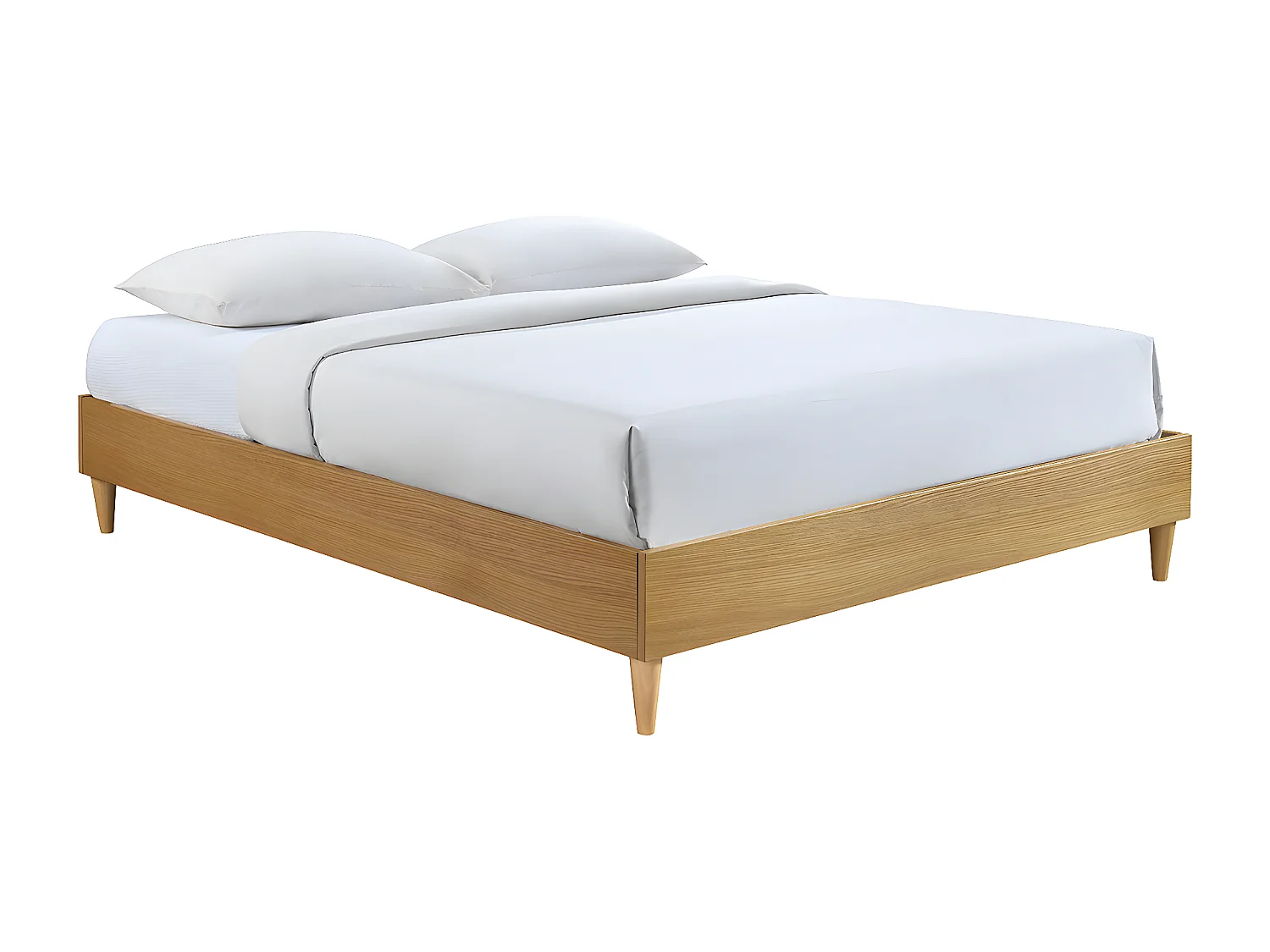 Letto adulto  160 x 200 cm con rete finitura in legno chiaro AYO