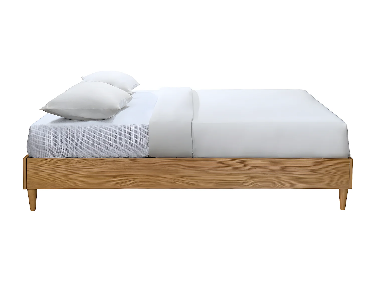 Letto adulto  160 x 200 cm con rete finitura in legno chiaro AYO