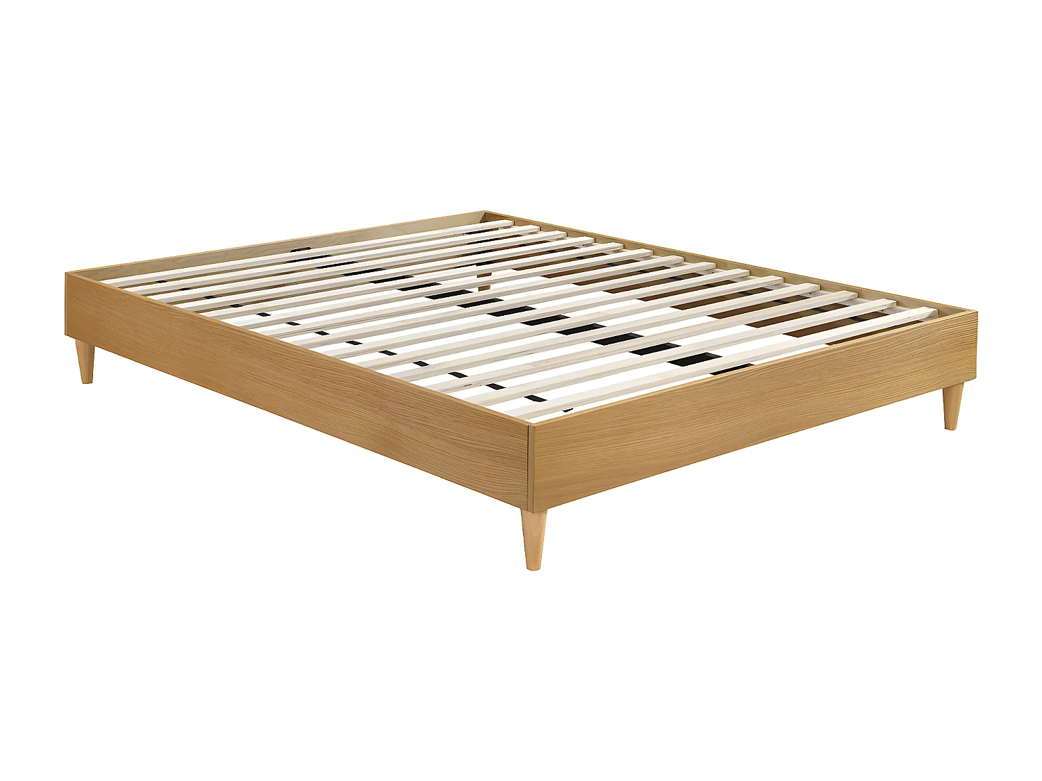 Letto adulto  160 x 200 cm con rete finitura in legno chiaro AYO