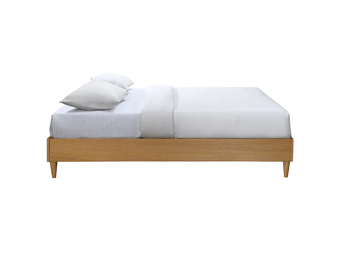 Cama adulto 160 x 200 cm con somier acabado madera clara AYO