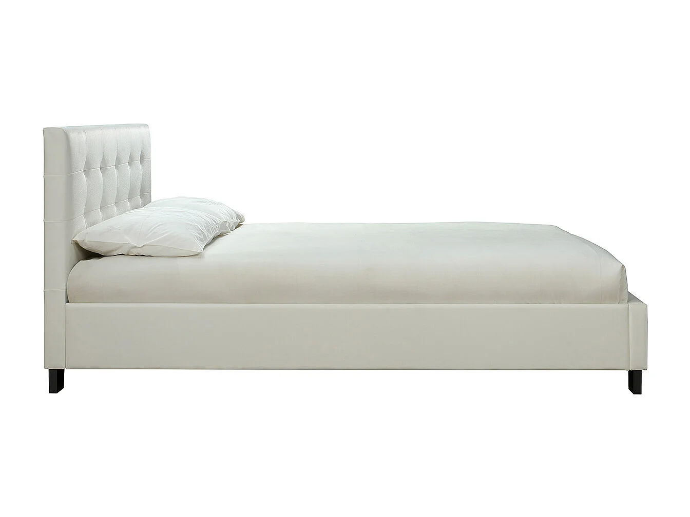 Cama 160 x 200 PU blanca acolchada MARQUISE
