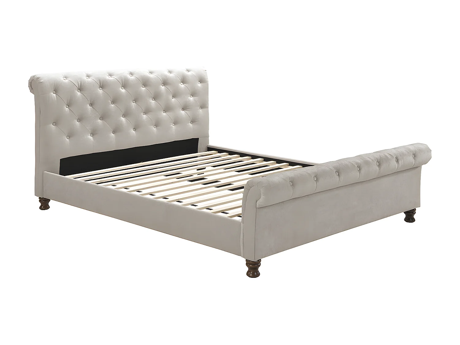 Letto matrimoniale 160x200 velluto capitonne RILEY
