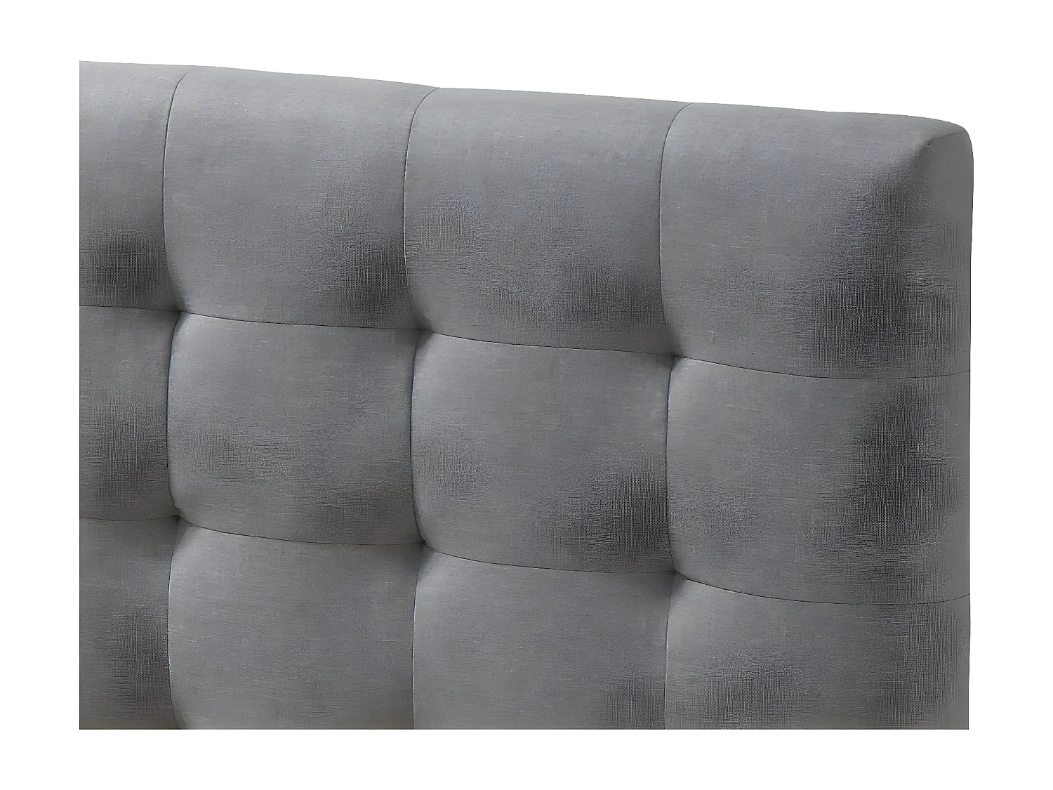 Letto matrimoniale scandinavo legno e tessuto grigio 160 x 200cm LYNN