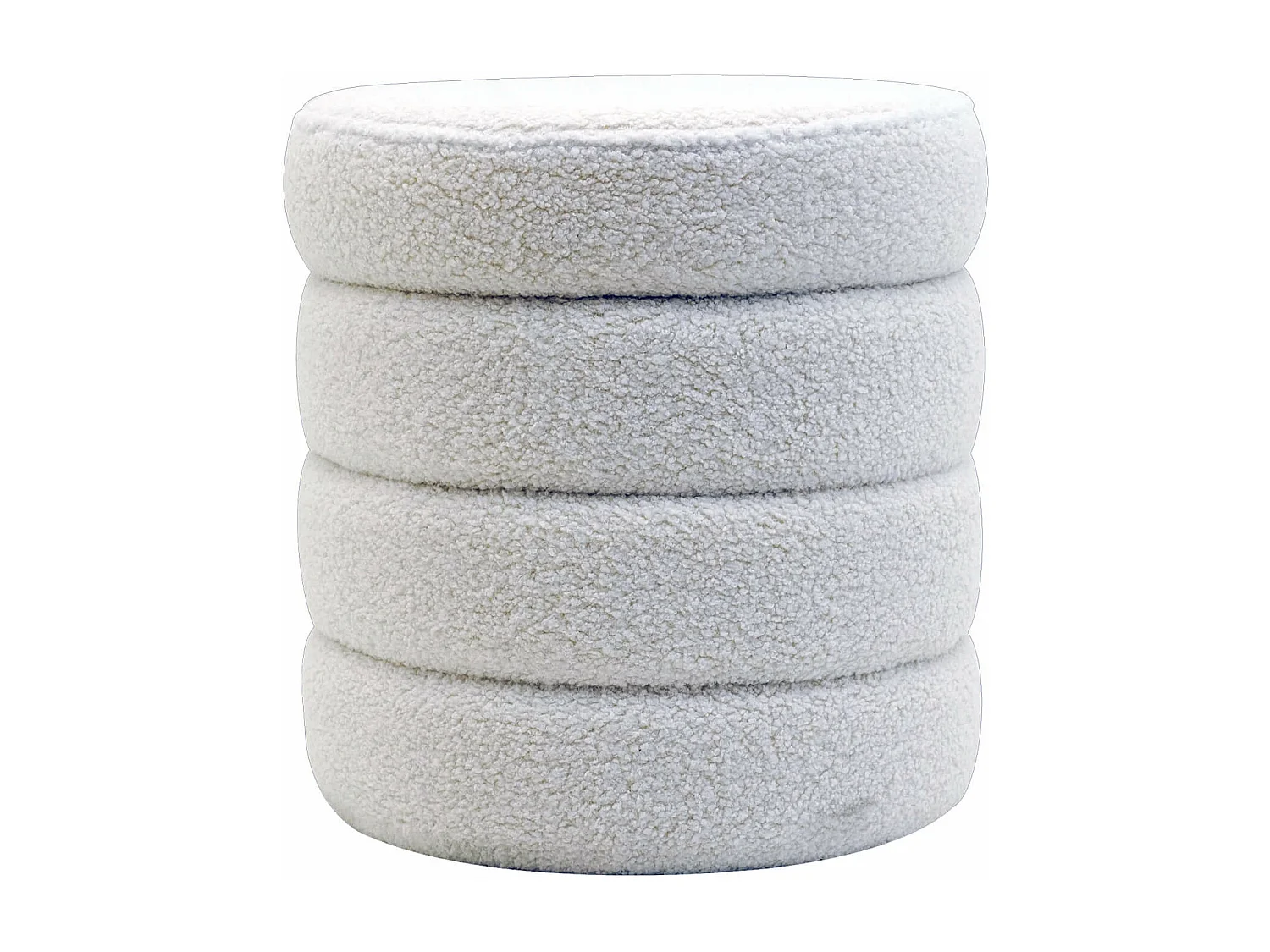 Pouf avec rangement Uxi 40x37x37 Tissu Polyester MDF Blanc Moderne