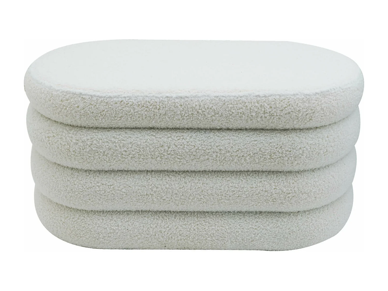 Puf con almacenaje Rebecca Mobili Rambeh 38x76x38 Tela de Poliéster MDF Blanco Moderno