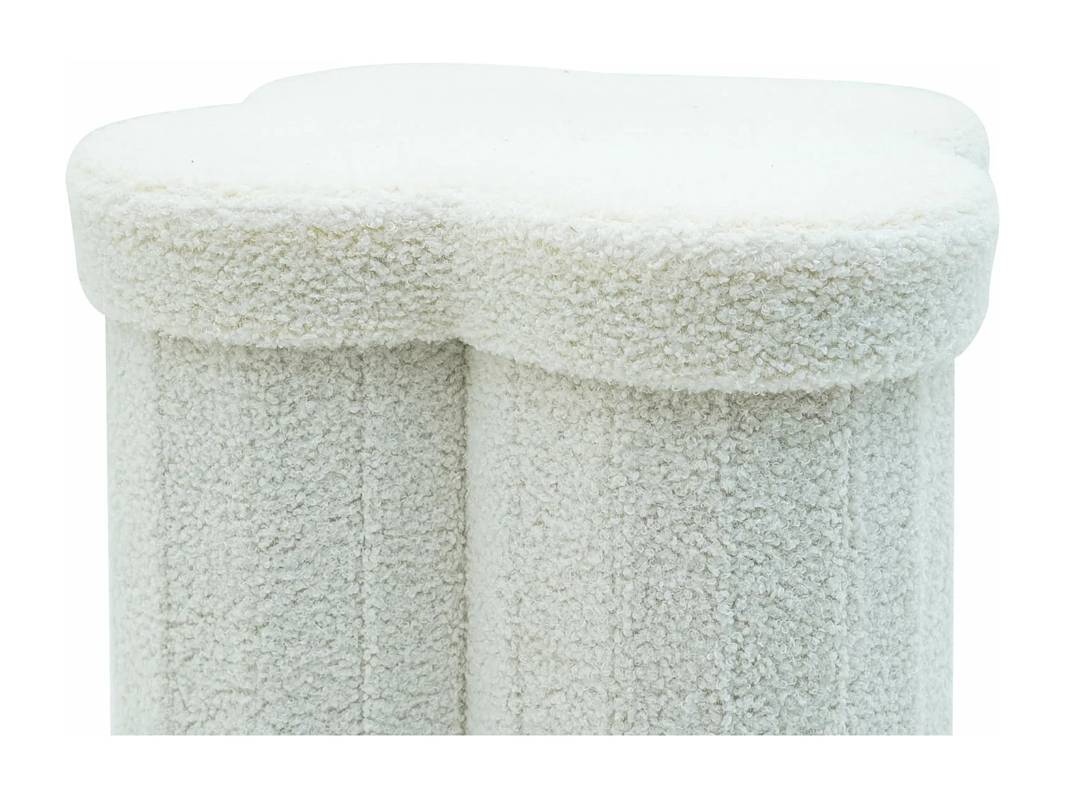 Pouf Contenitore Rebecca Mobili Sufra 40x40x40 Tessuto Poliestere MDF Bianco Moderno