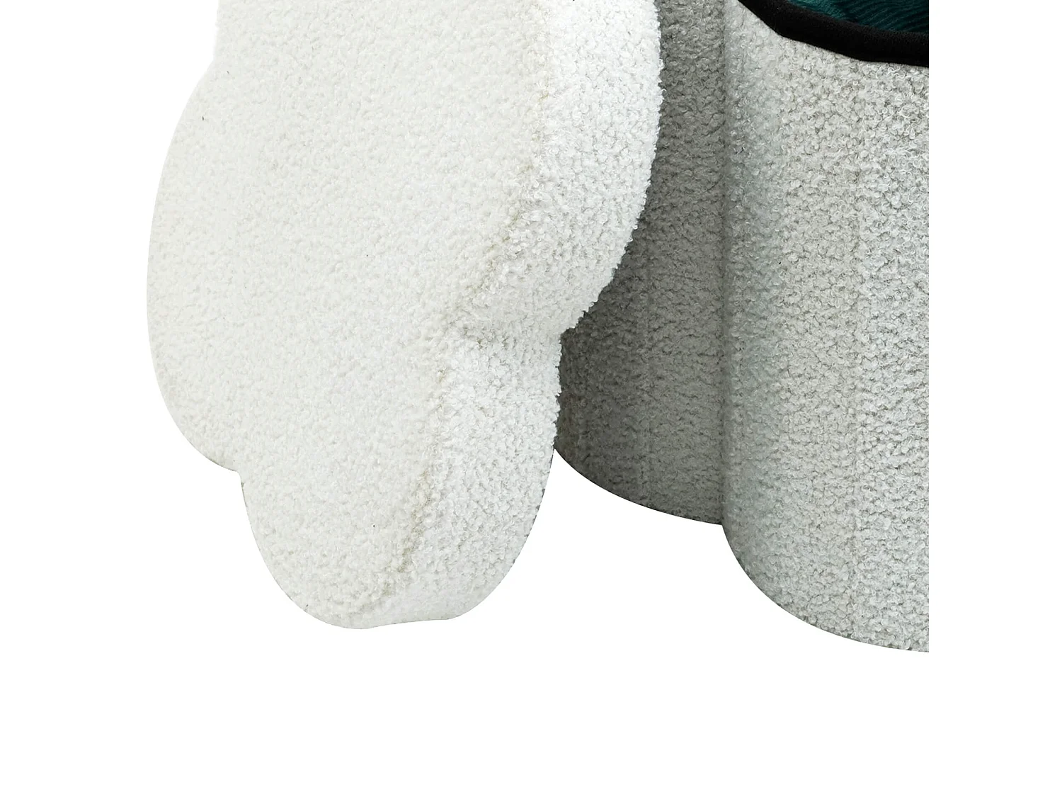 Pufe com armazenamento Rebecca Mobili Sufra 40x40x40 Tecido de Poliéster MDF Branco Moderno