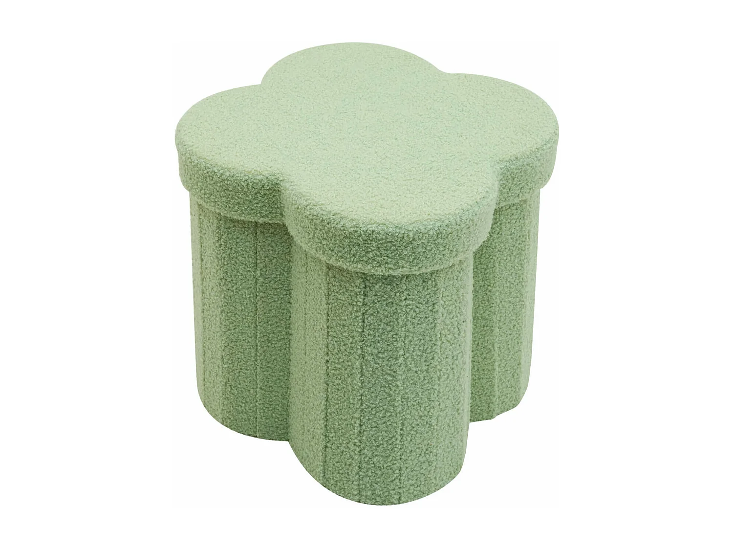 Pouf Contenitore Rebecca Mobili Carob 40x40x40 Tessuto Poliestere MDF Verde Chiaro Moderno