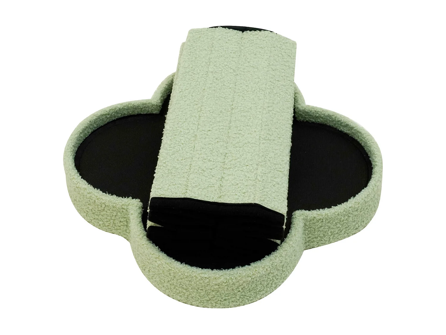 Pouf Contenitore Rebecca Mobili Carob 40x40x40 Tessuto Poliestere MDF Verde Chiaro Moderno
