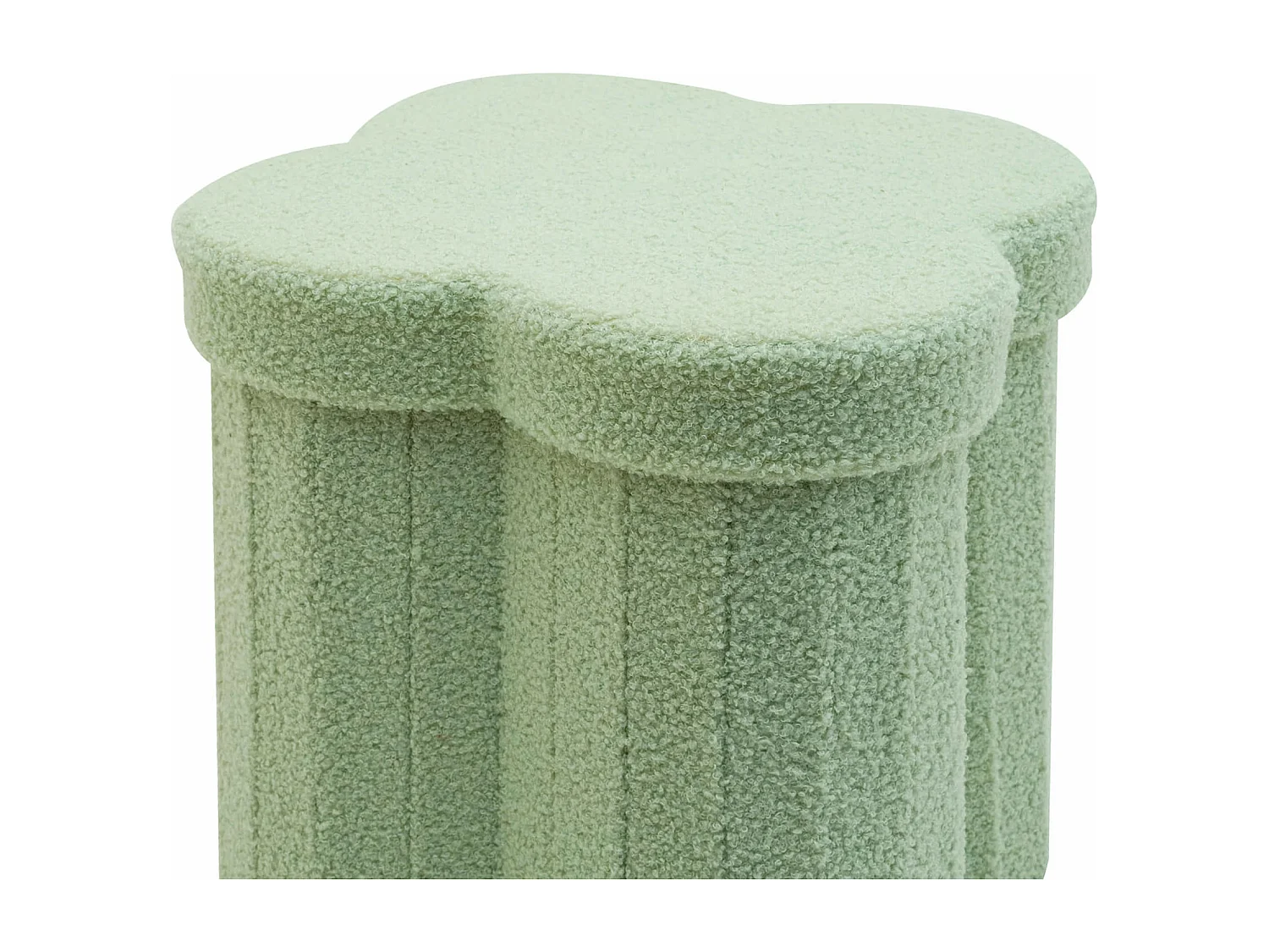 Pouf Contenitore Rebecca Mobili Carob 40x40x40 Tessuto Poliestere MDF Verde Chiaro Moderno