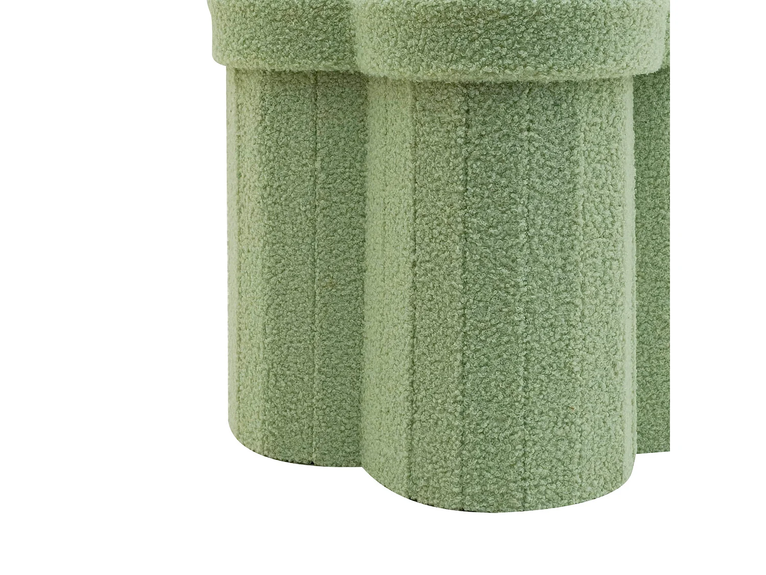 Pouf Contenitore Rebecca Mobili Carob 40x40x40 Tessuto Poliestere MDF Verde Chiaro Moderno