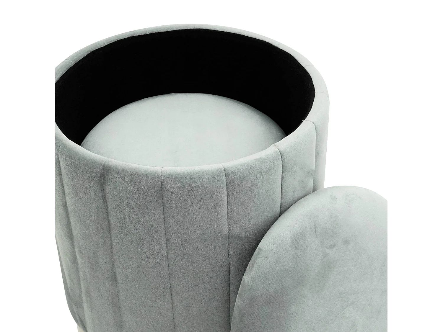 Pouf avec rangement Avelos 44x35,5x35,5 Tissu Polyester Acier Gris Jaune Moderne ENSEMBLE 2 pcs