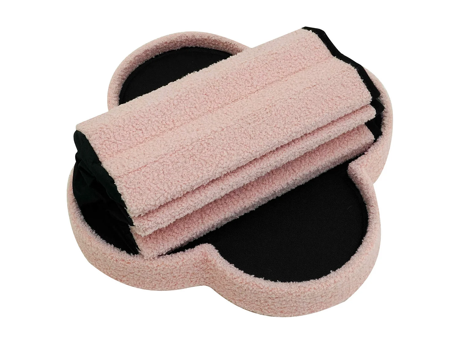 Puf con almacenaje Rebecca Mobili Hermal 40x40x40 Tela de Poliéster MDF Rosa Moderno