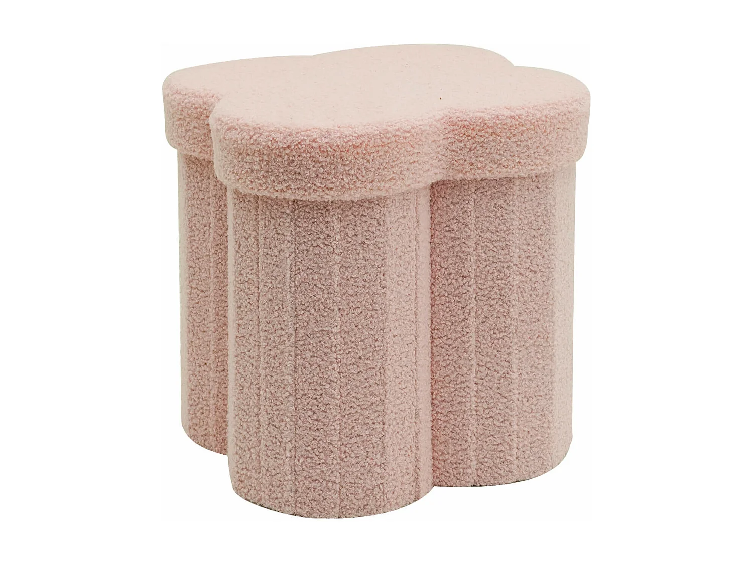 Pouf Contenitore Rebecca Mobili Hermal 40x40x40 Tessuto Poliestere MDF Rosa Moderno