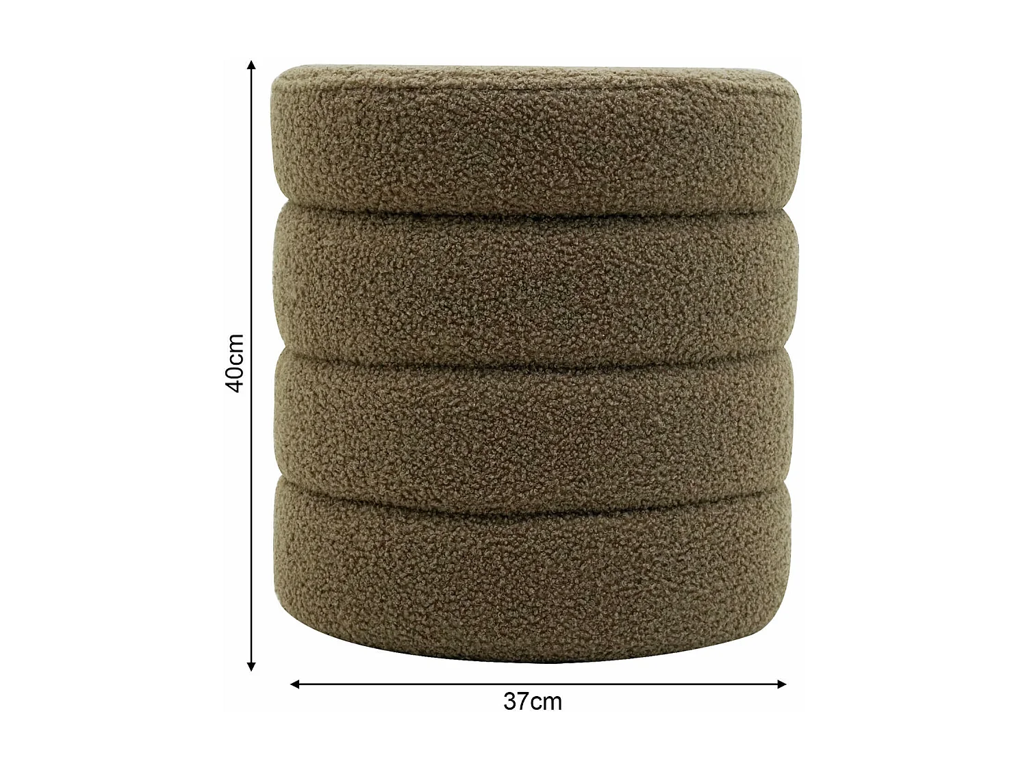 Pouf avec rangement Bunya 40x37x37 Tissu Polyester MDF Moderne