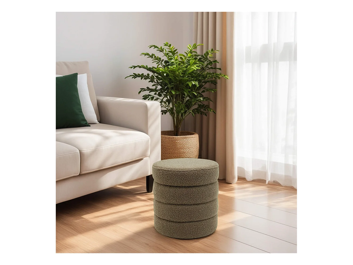 Pouf avec rangement Bunya 40x37x37 Tissu Polyester MDF Moderne