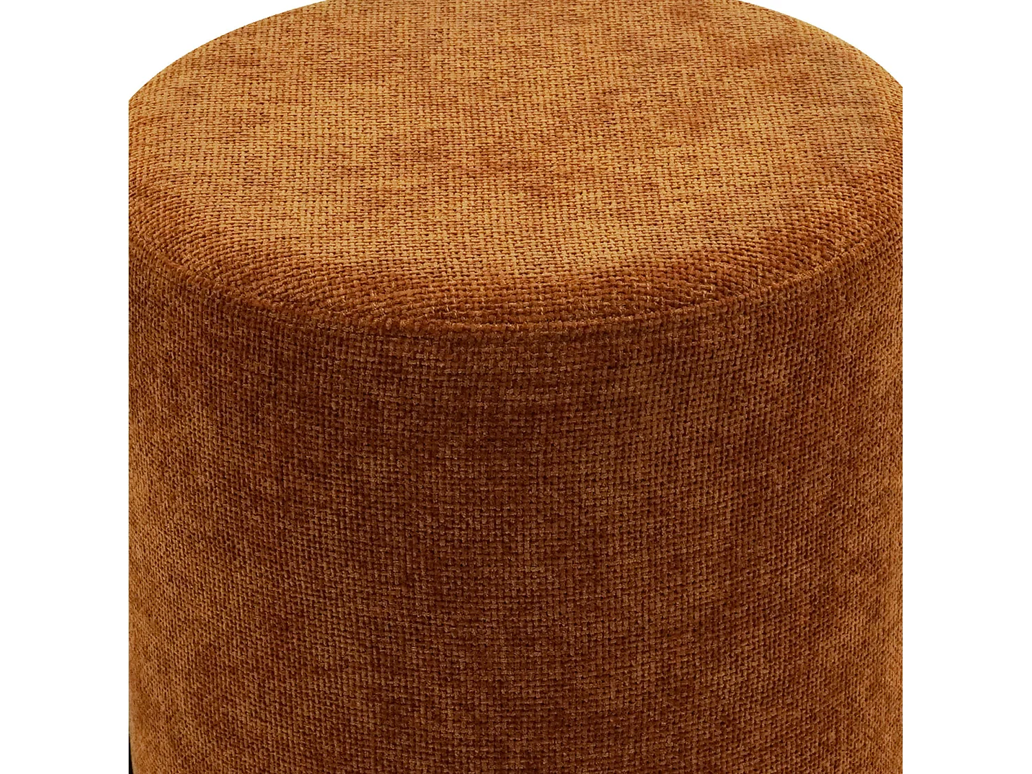 Pouf Rebecca Mobili Semal 43,5x38x38 Tessuto Poliestere Acciaio Arancione Nero Moderno
