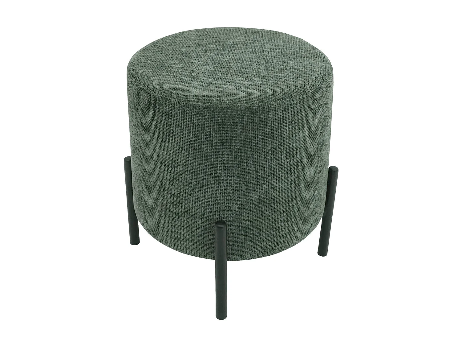 Pouf Rebecca Mobili Daikon 43,5x38x38 Tessuto Poliestere Acciaio Verde Scuro Nero Moderno