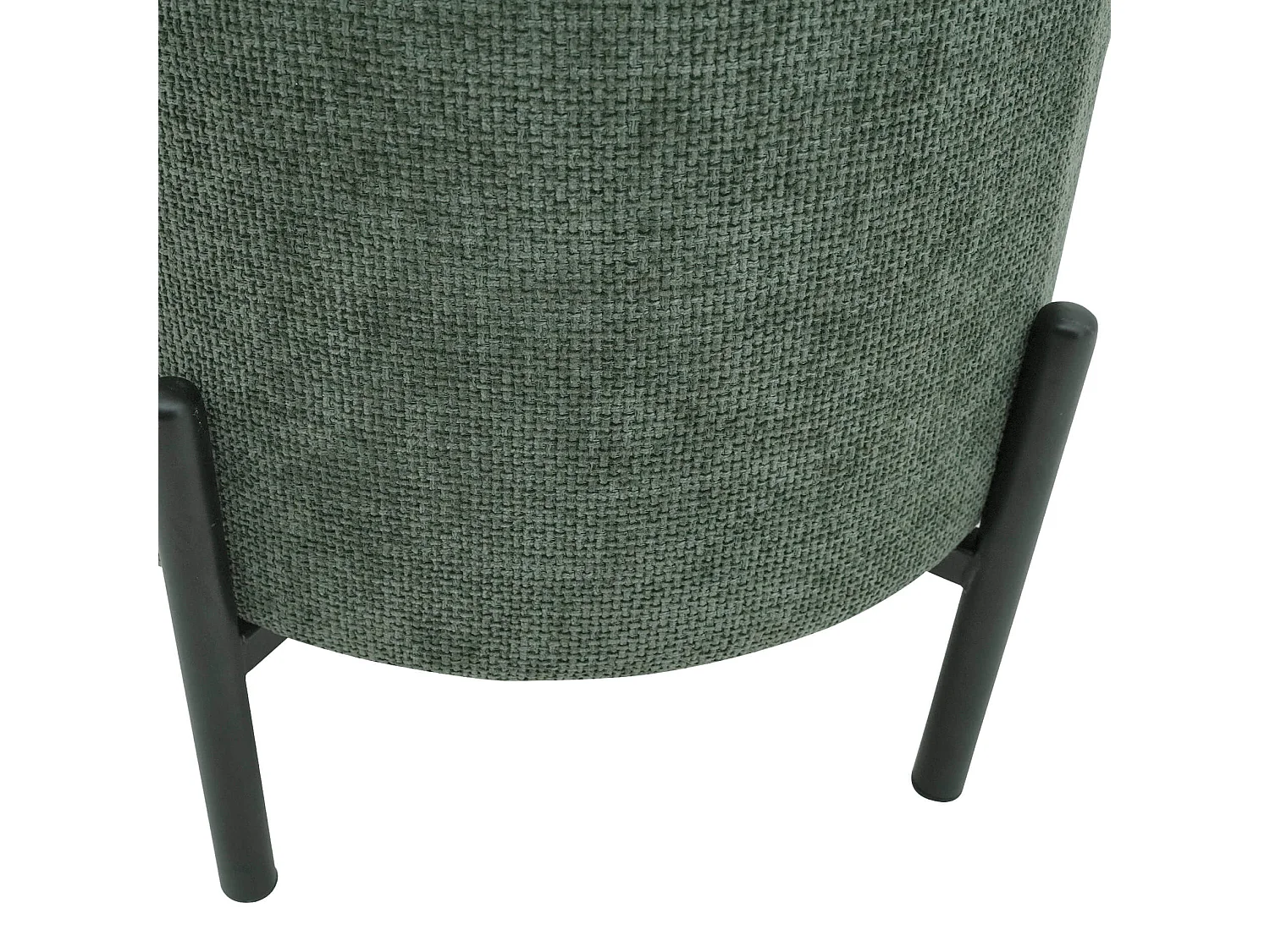 Pouf Rebecca Mobili Daikon 43,5x38x38 Tessuto Poliestere Acciaio Verde Scuro Nero Moderno