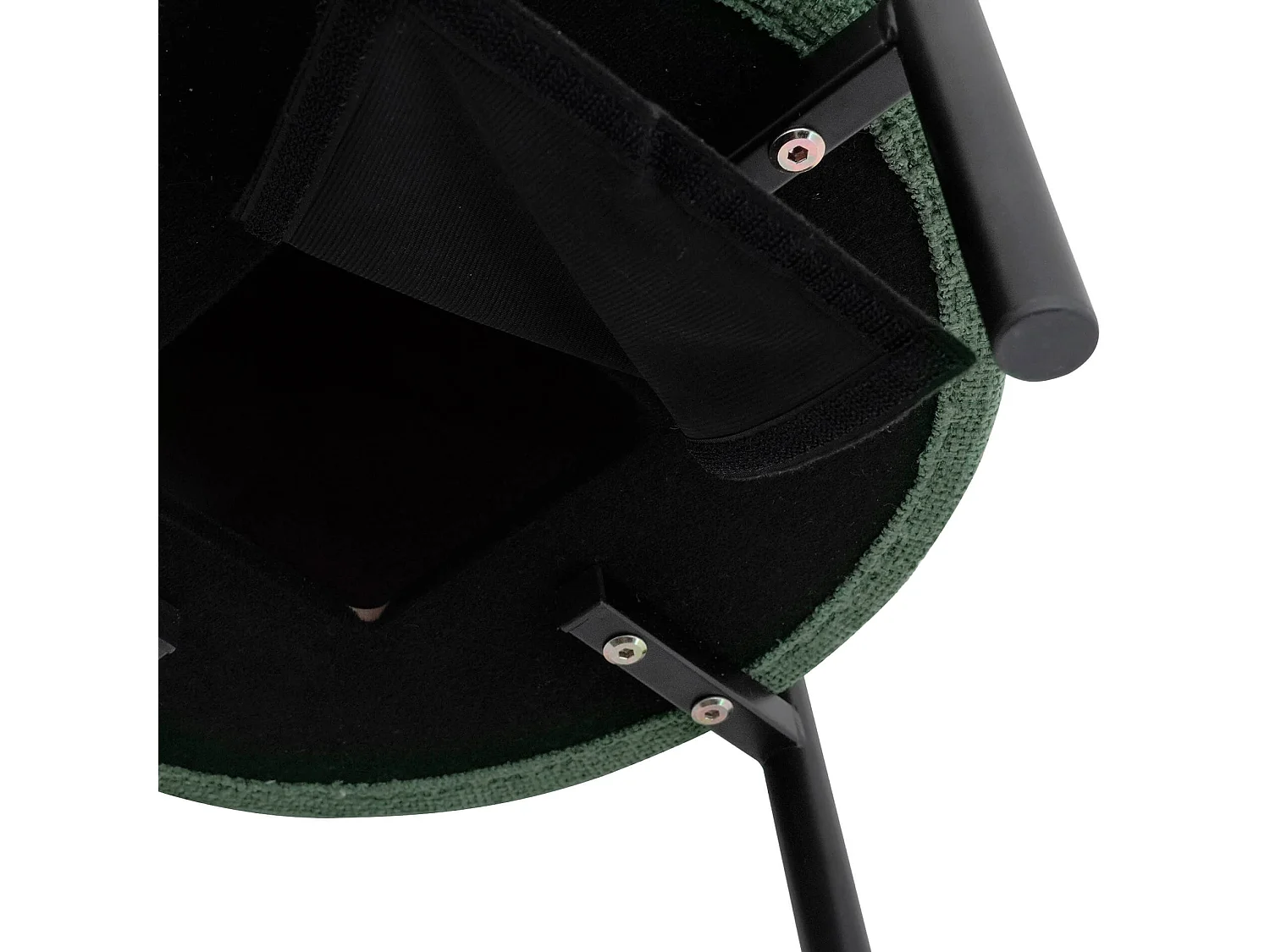 Pouf Rebecca Mobili Daikon 43,5x38x38 Tessuto Poliestere Acciaio Verde Scuro Nero Moderno