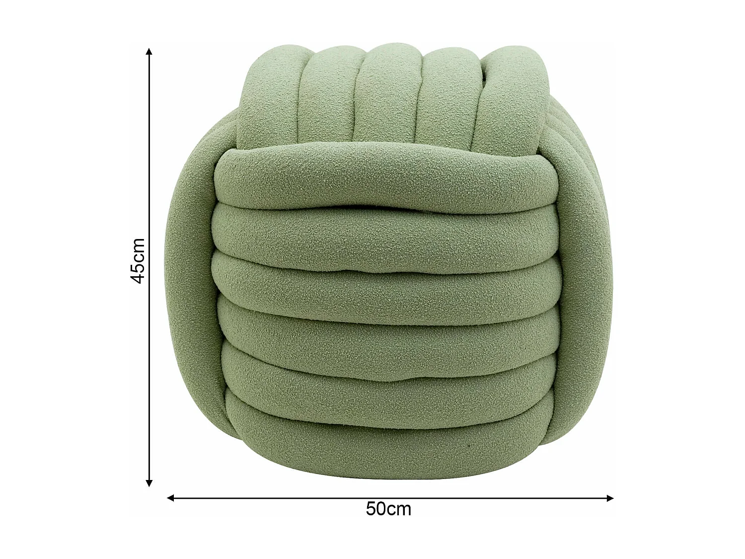 Pouf Rebecca Mobili Tawa 45x50x50 Tessuto Poliestere MDF Verde Moderno