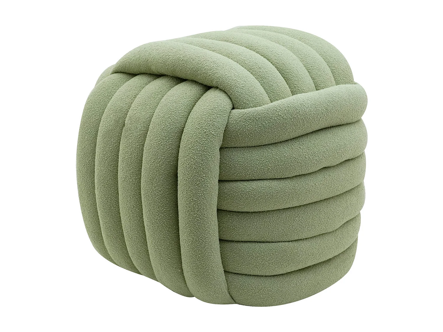 Pufe Rebecca Mobili Tawa 45x50x50 Tecido de Poliéster MDF Verde Moderno