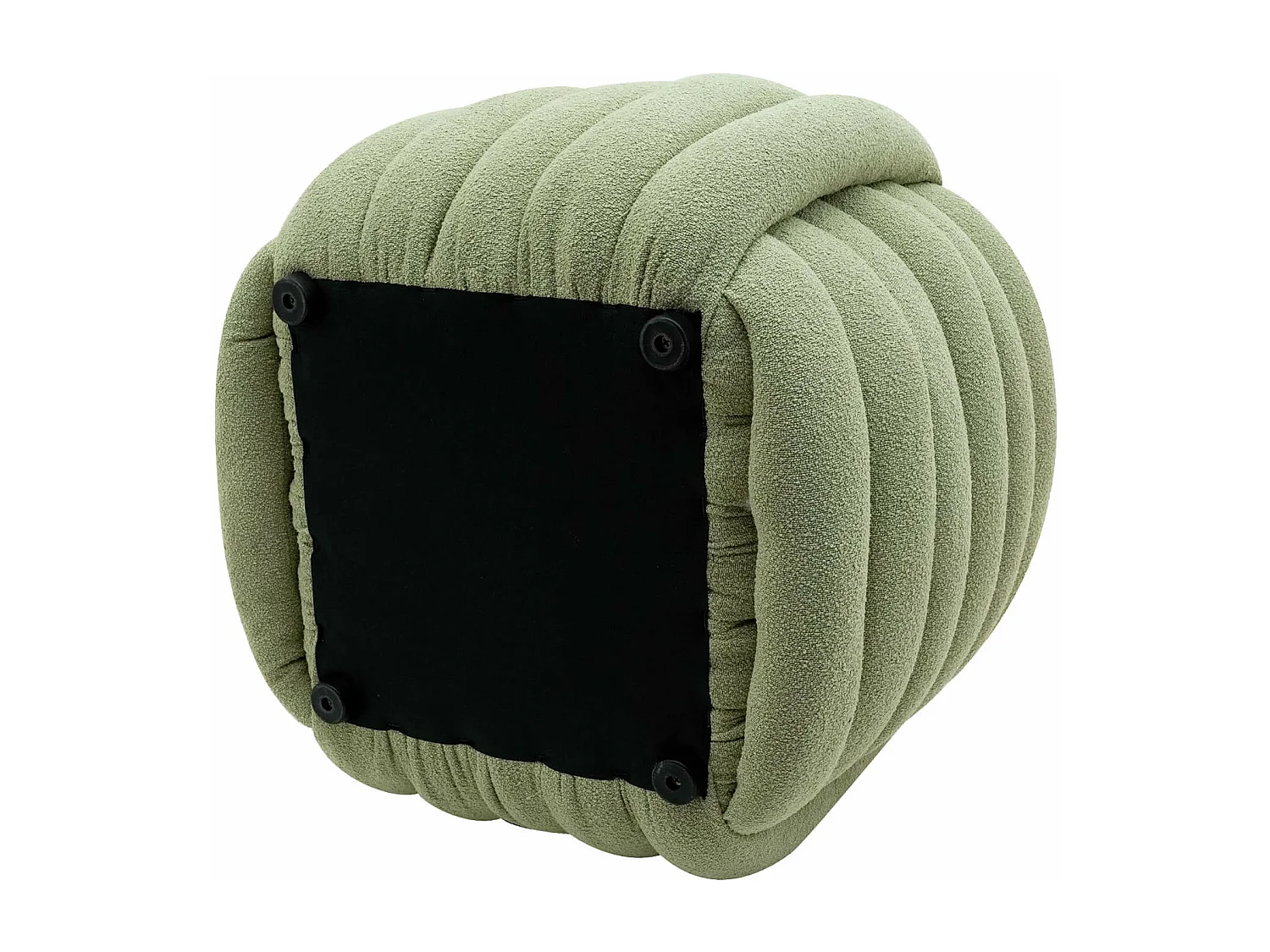 Pufe Rebecca Mobili Tawa 45x50x50 Tecido de Poliéster MDF Verde Moderno