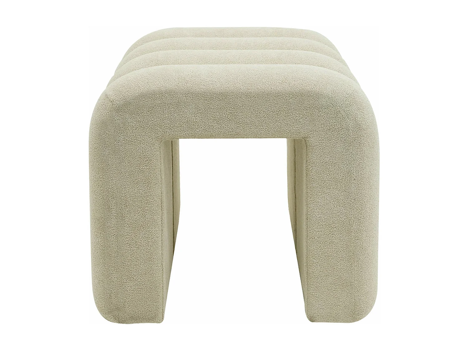 Pouf Rebecca Mobili Nikau 40x38x40 Tessuto Poliestere MDF Beige Moderno SET 2 pezzi
