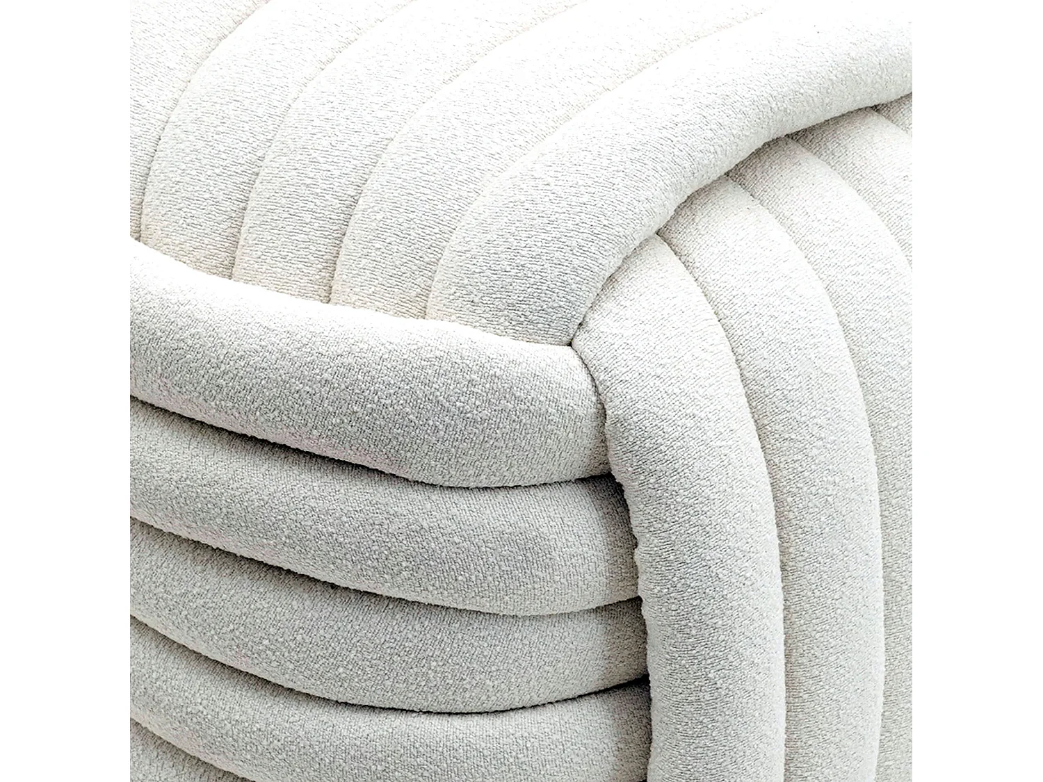 Pufe Rebecca Mobili Oyamel 45x50x50 Tecido de Poliéster MDF Branco Moderno