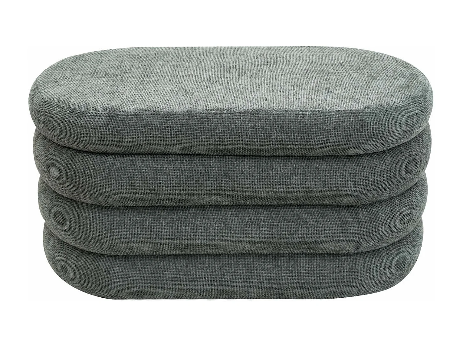 Pouf Contenitore Rebecca Mobili Fagus 38x76x38 Tessuto Poliestere MDF Grigio Moderno