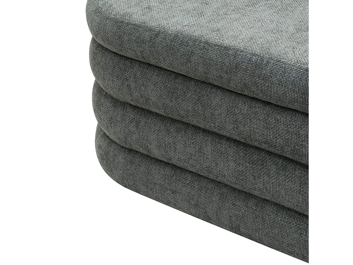 Pouf Contenitore Rebecca Mobili Fagus 38x76x38 Tessuto Poliestere MDF Grigio Moderno
