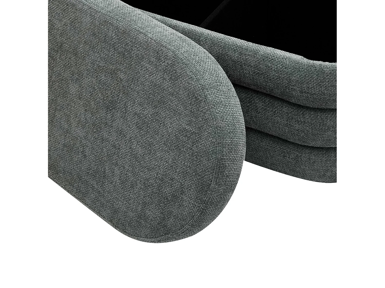 Pouf avec rangement Fagus 38x76x38 Tissu Polyester MDF Gris Moderne