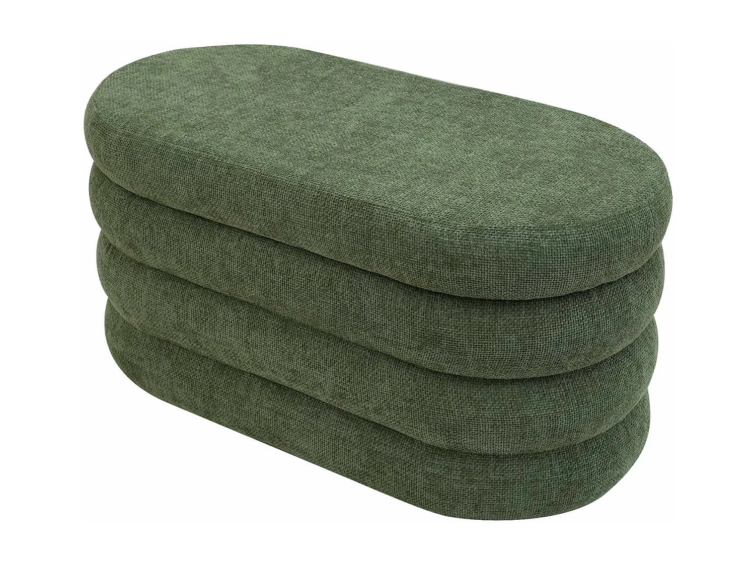 Pufe com armazenamento Rebecca Mobili Zeytin 38x76x38 Tecido de Poliéster MDF Verde escuro Moderno