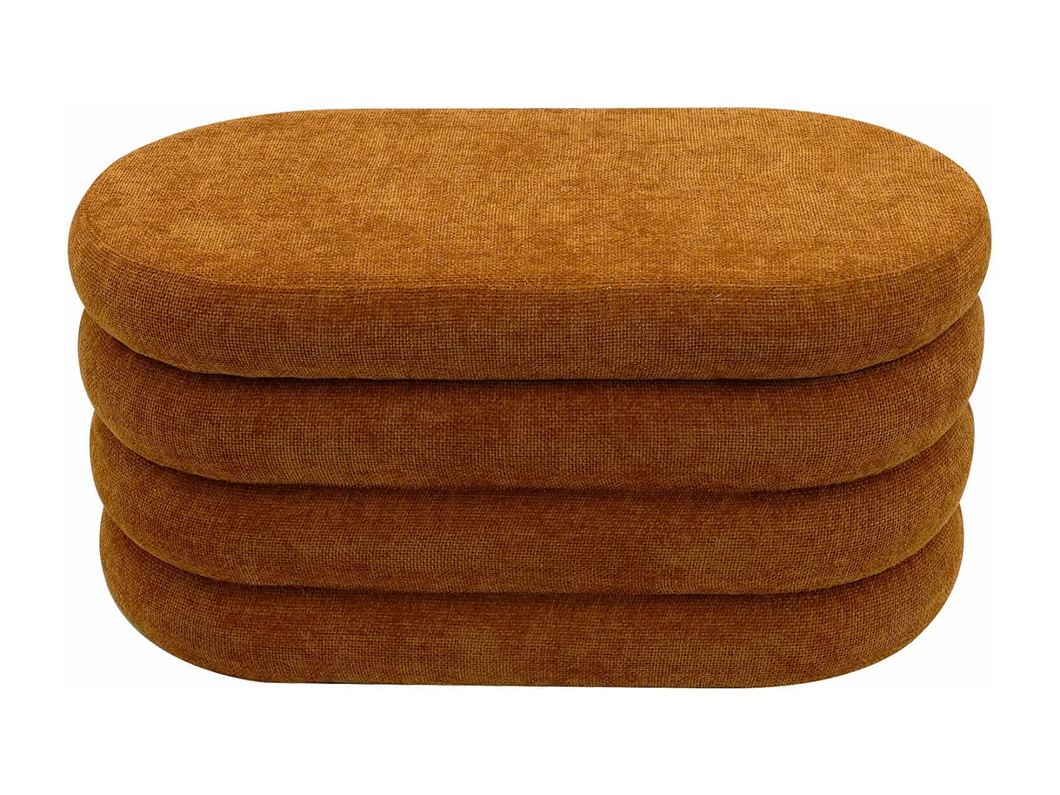 Pouf avec rangement Olinia 38x76x38 Tissu Polyester MDF Orange Moderne