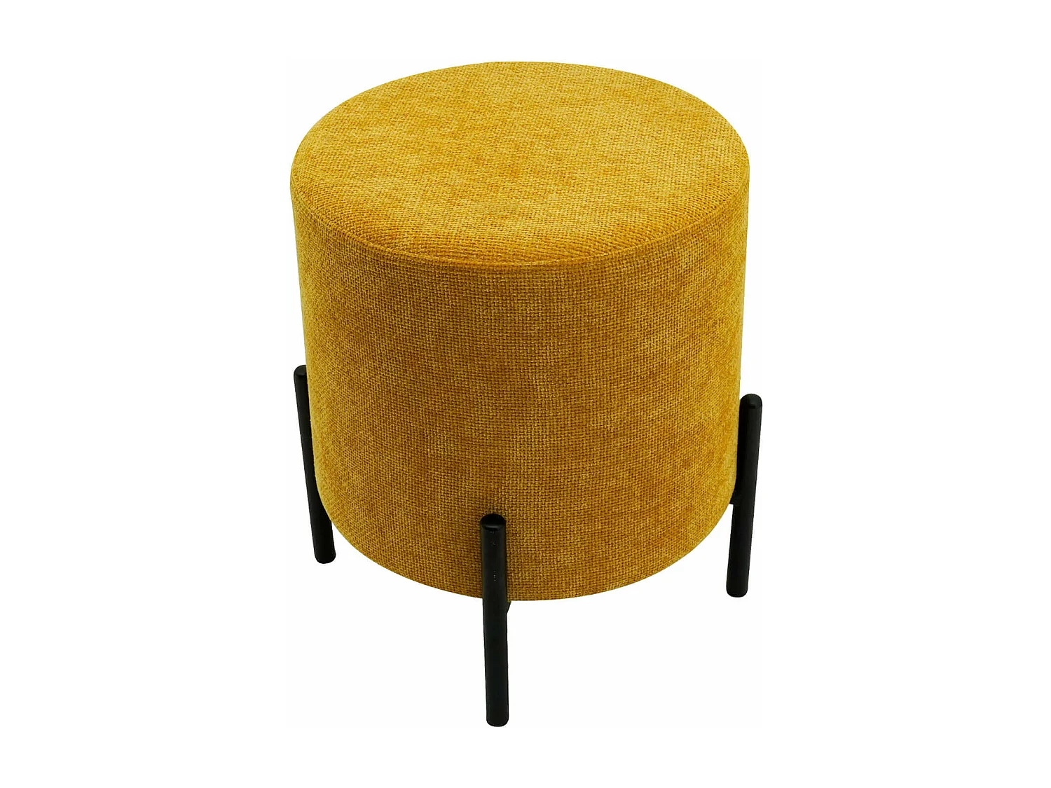 Pouf Cerro 43,5x38x38 Tissu Polyester Acier Jaune Noir Moderne