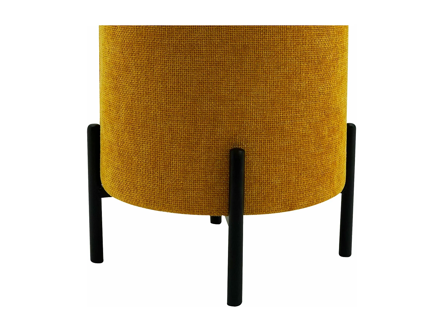 Pouf Cerro 43,5x38x38 Tissu Polyester Acier Jaune Noir Moderne