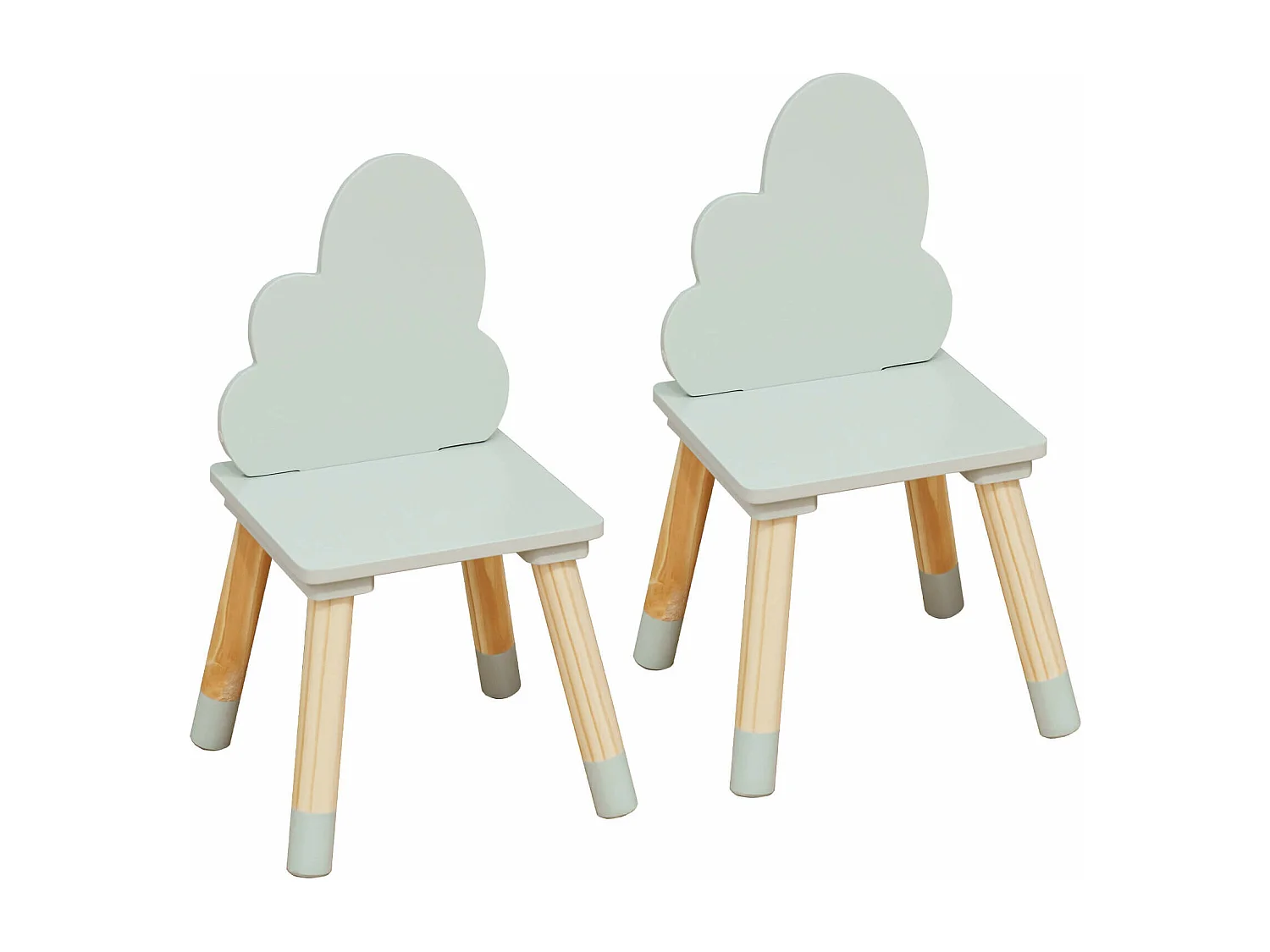 Sedie per Bambini Rebecca Mobili Aspasia 50x25x25 MDF Pino Verde Acqua Marrone SET 2 pezzi