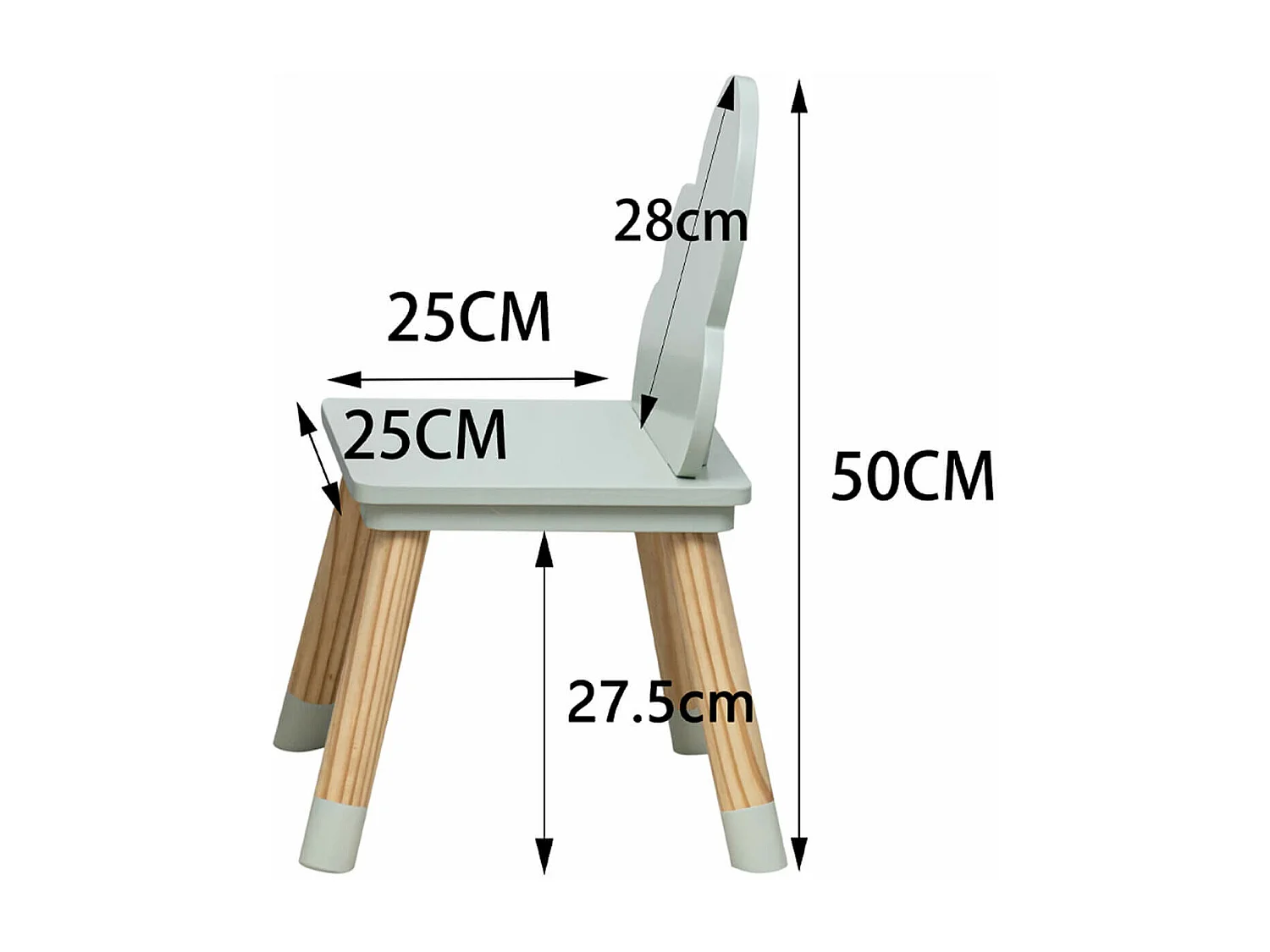 Sedie per Bambini Rebecca Mobili Aspasia 50x25x25 MDF Pino Verde Acqua Marrone SET 2 pezzi