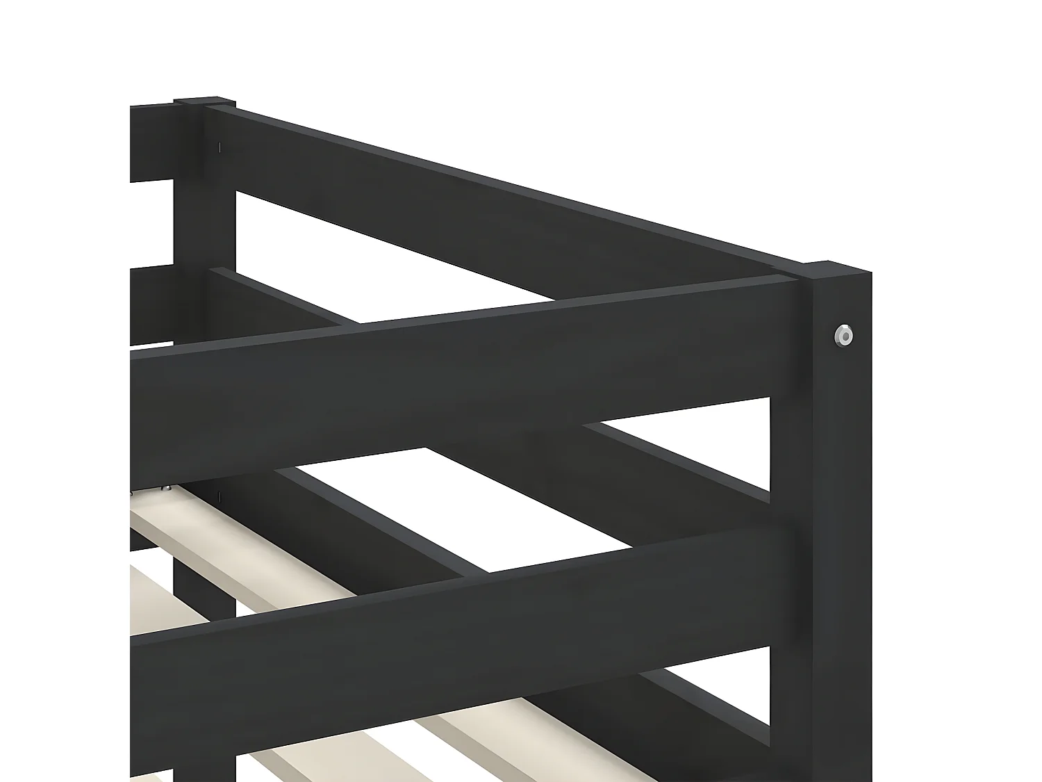 Lit mezzanine enfants et tunnel blanc/noir 90x200 cm pin massif