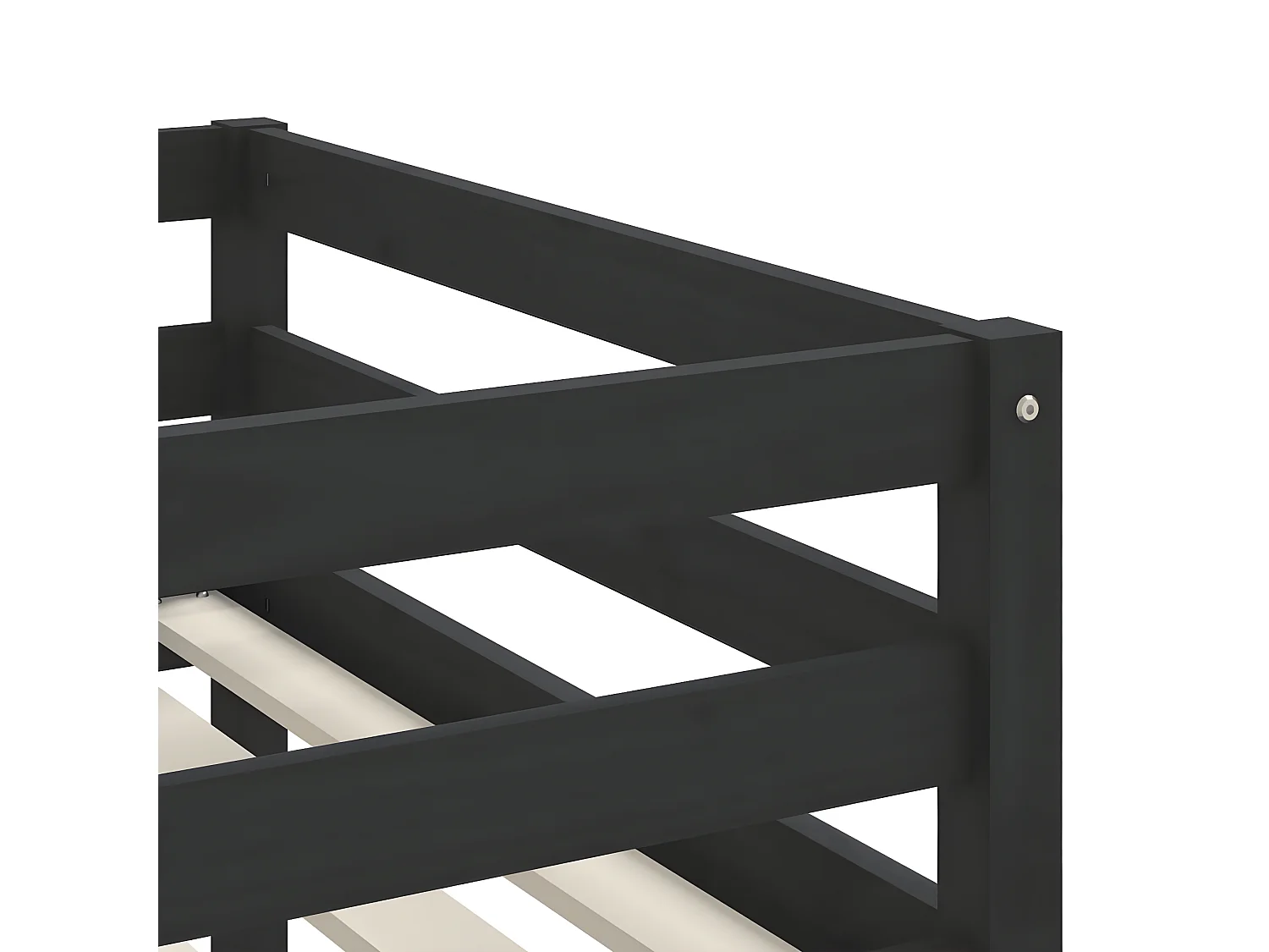 Lit mezzanine enfants et tunnel bleu 90x200cm bois pin massif