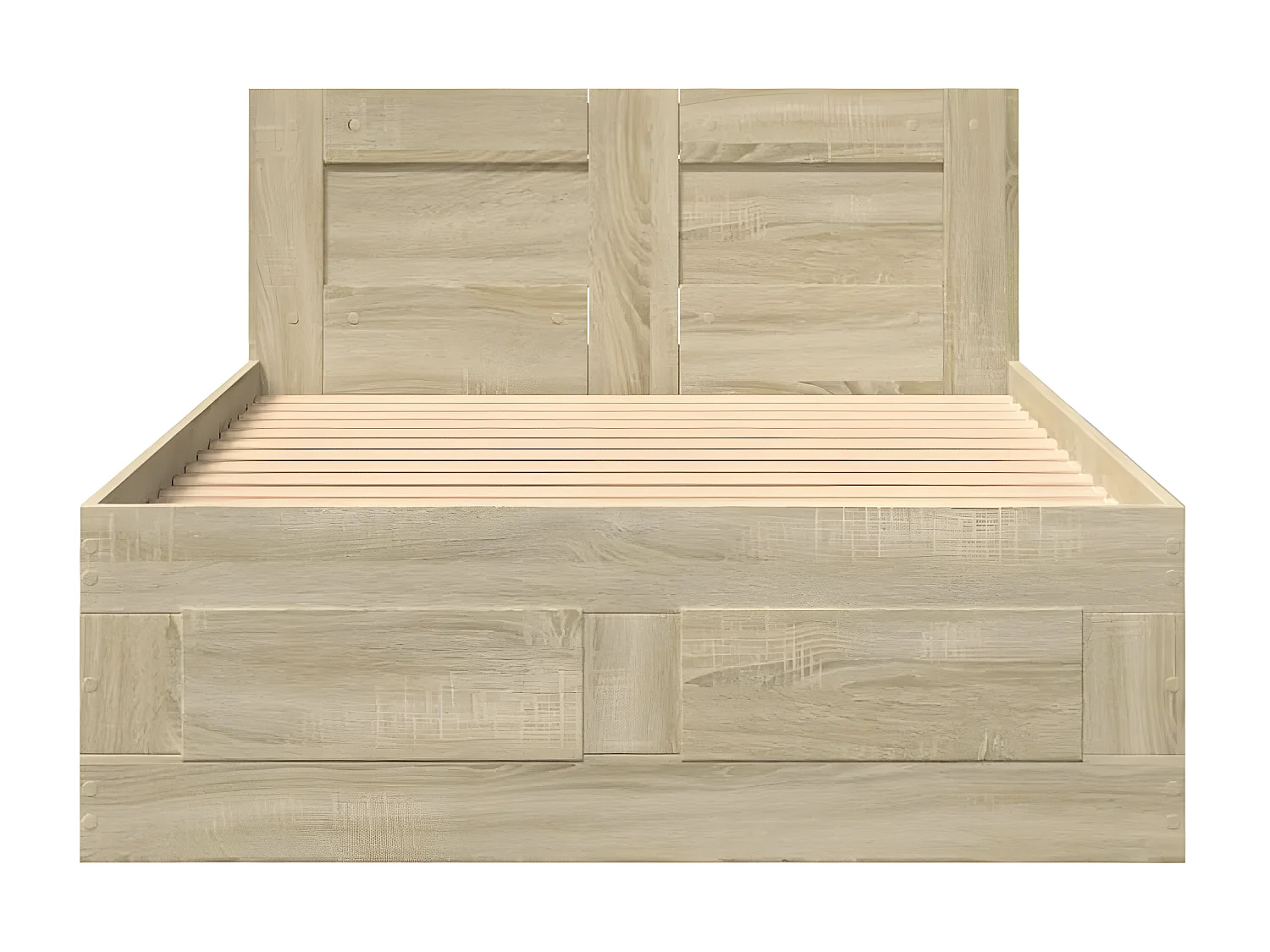 Estrutura cama c/ cabeceira derivados madeira carvalho sonoma