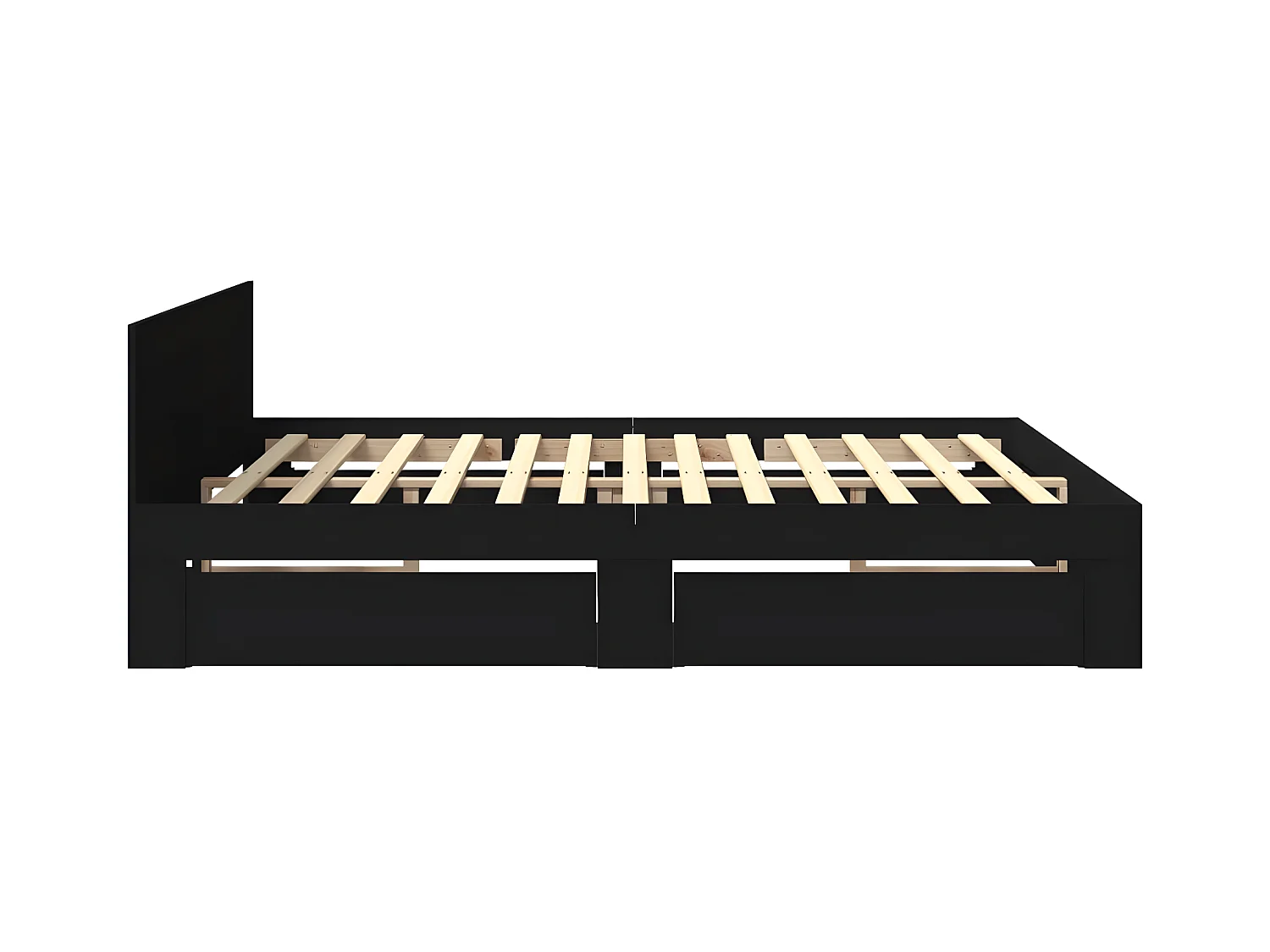 Estrutura cama c/ cabeceira 180x200 cm derivados madeira preto